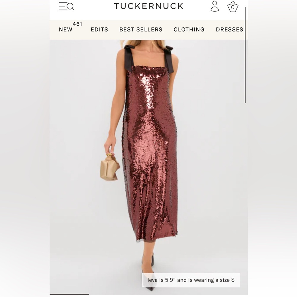Tuckernuck Women's Roxy radiant bronze Sequin Midi Dress - new with tags size XL